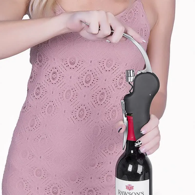 5-Piece Ergonomic Lever-Action Corkscrew Wine Opener Set | With Foil Cutter