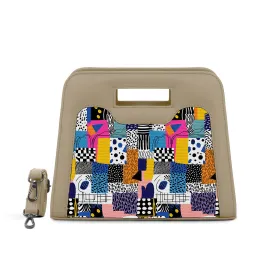 Beige Chic Peek Handbag Graphic Shapes