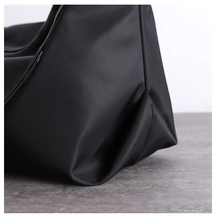 Black Crossbody Nylon Bag Mens Black Nylon Crossbody Bag Womens Leather Nylon Shoulder Bag