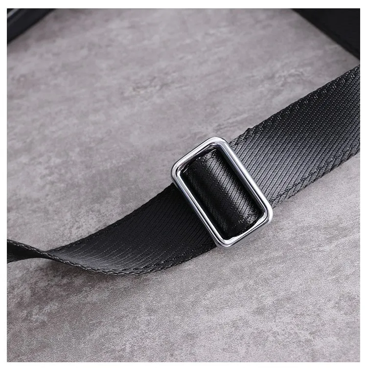 Black Crossbody Nylon Bag Mens Black Nylon Crossbody Bag Womens Leather Nylon Shoulder Bag
