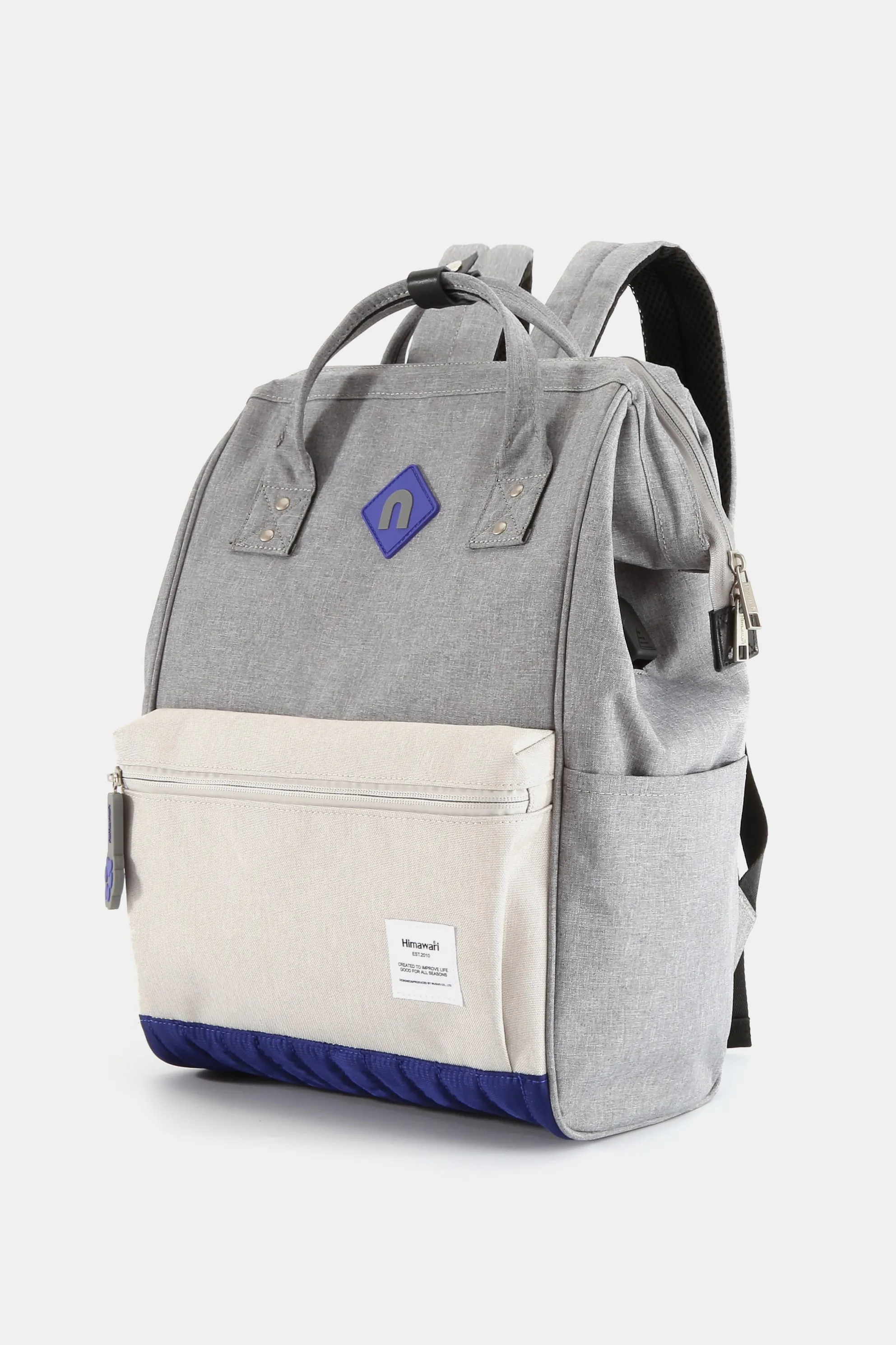 Blue Zone Planet |  Himawari Contrast Waterproof Backpack Bag with External USB Port