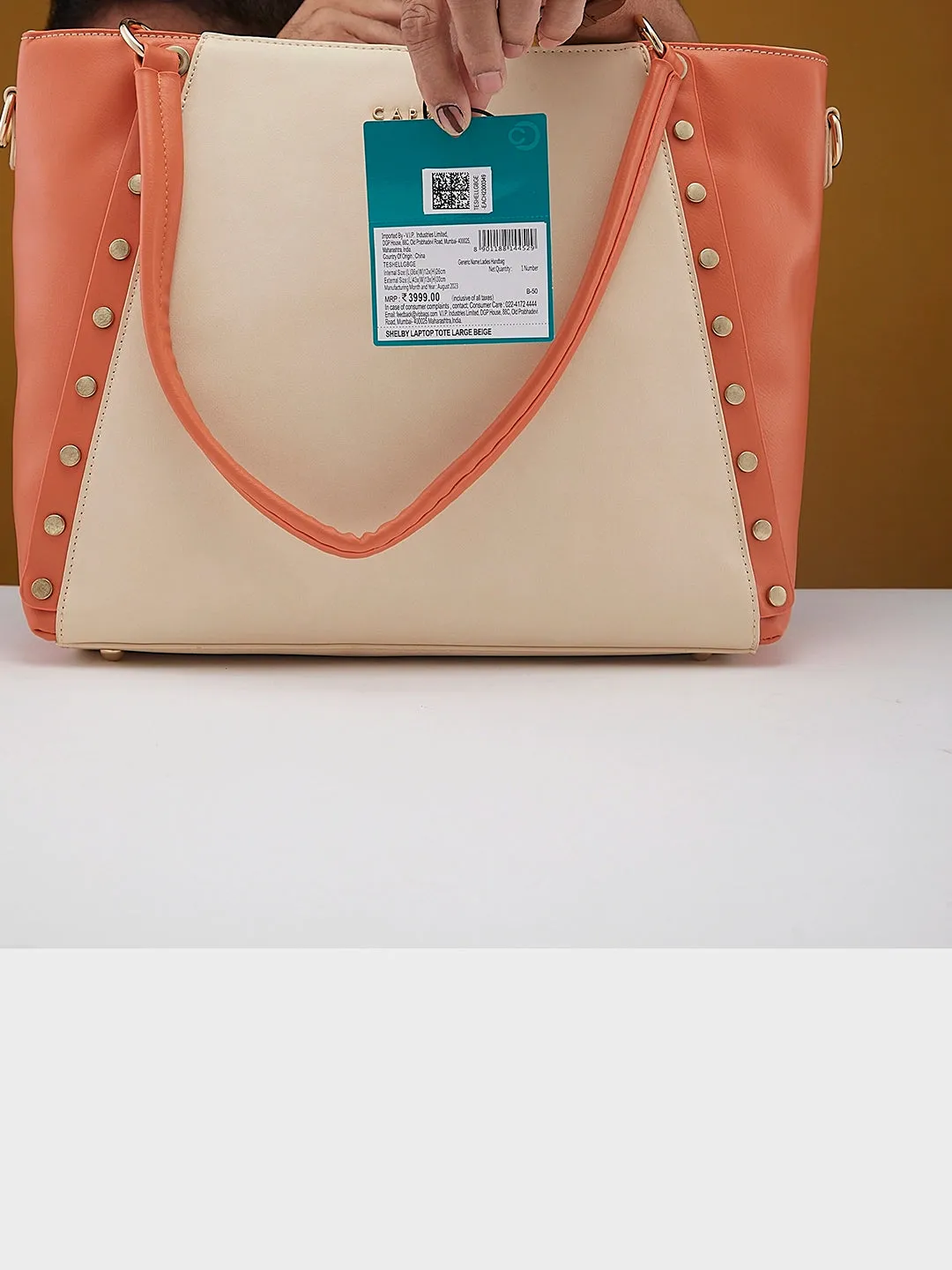Caprese Shelby Laptop Tote Large Beige
