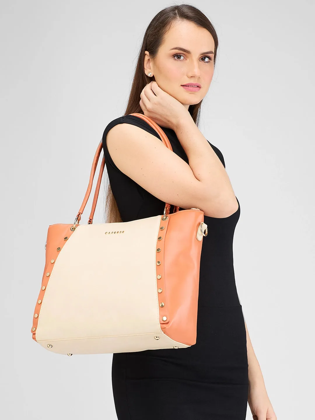 Caprese Shelby Laptop Tote Large Beige