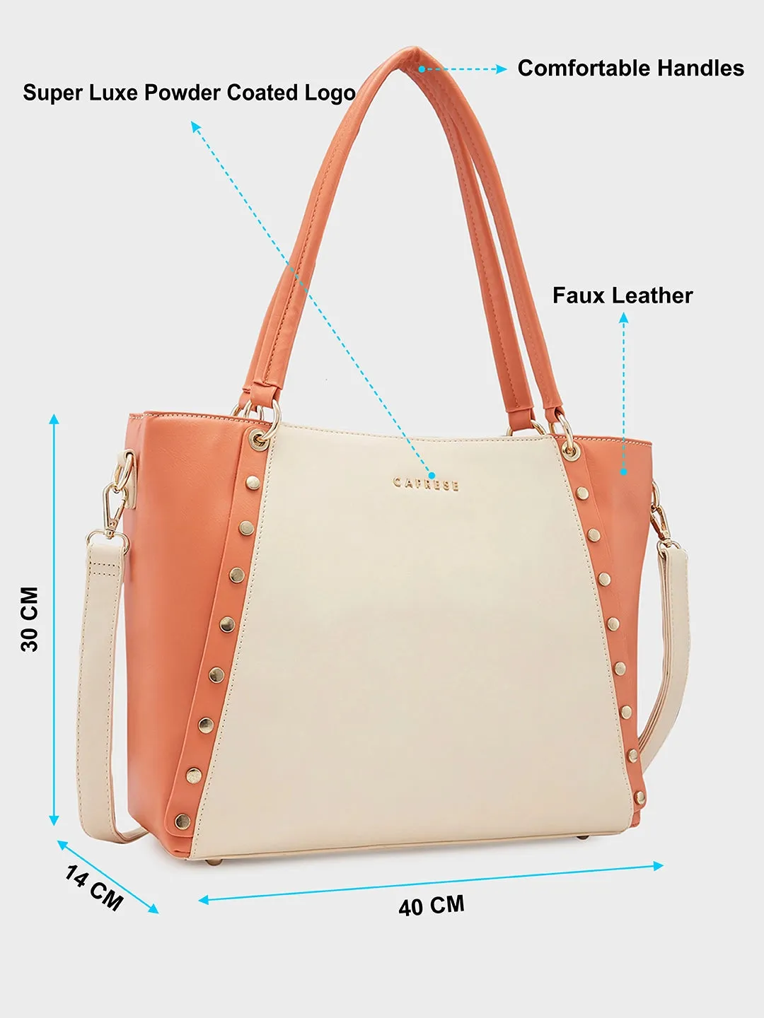 Caprese Shelby Laptop Tote Large Beige