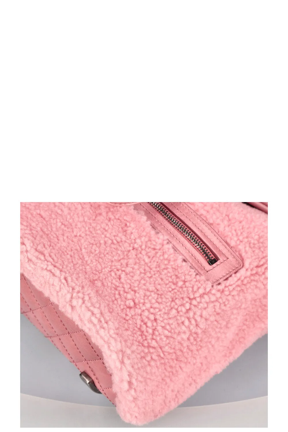 CHANEL Mountain Backpack Shearling Pink