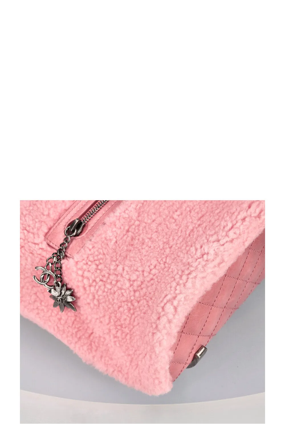 CHANEL Mountain Backpack Shearling Pink
