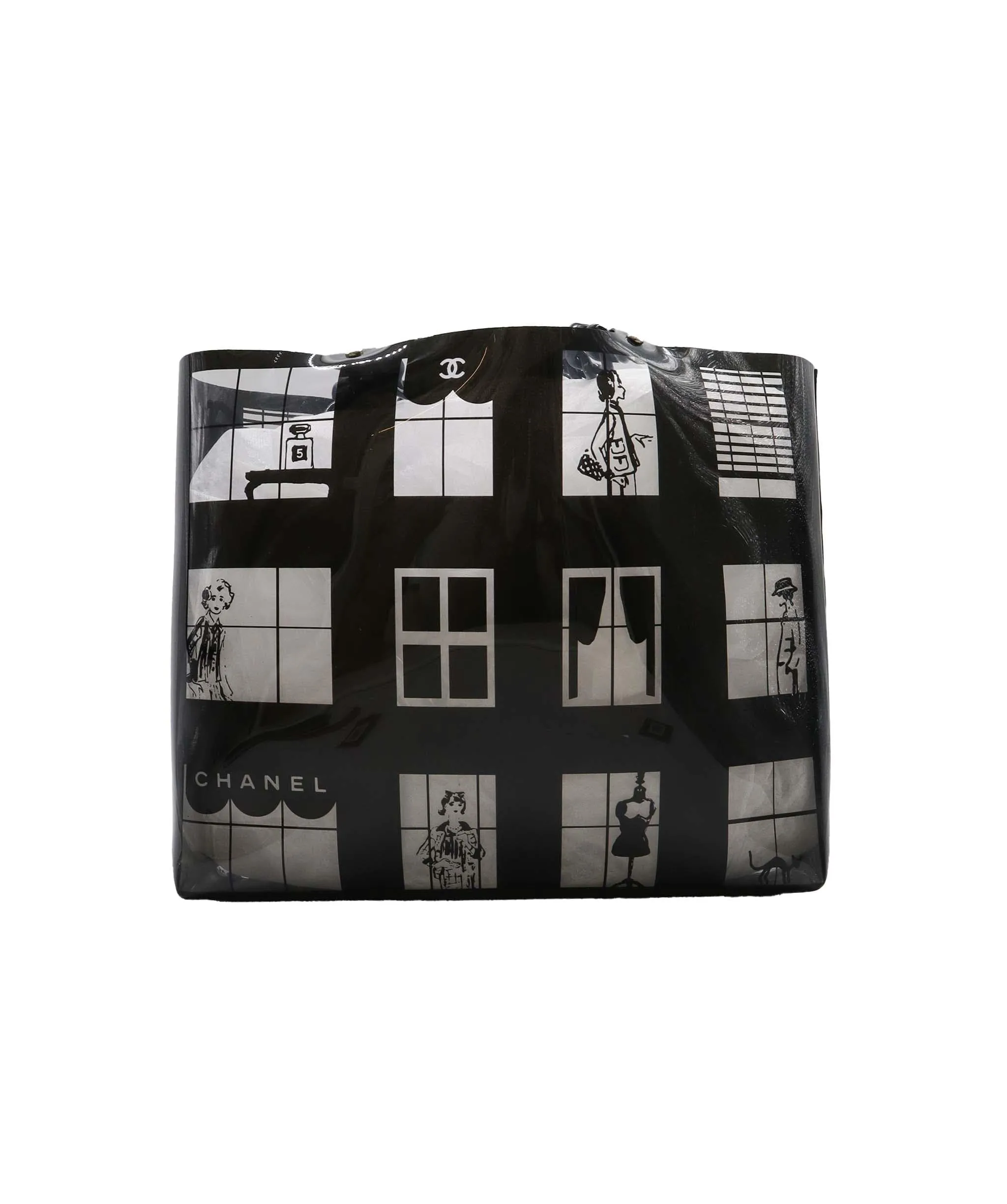 Chanel Vintage Windows Line Plastic Chain Tote Bag - DXBS1419