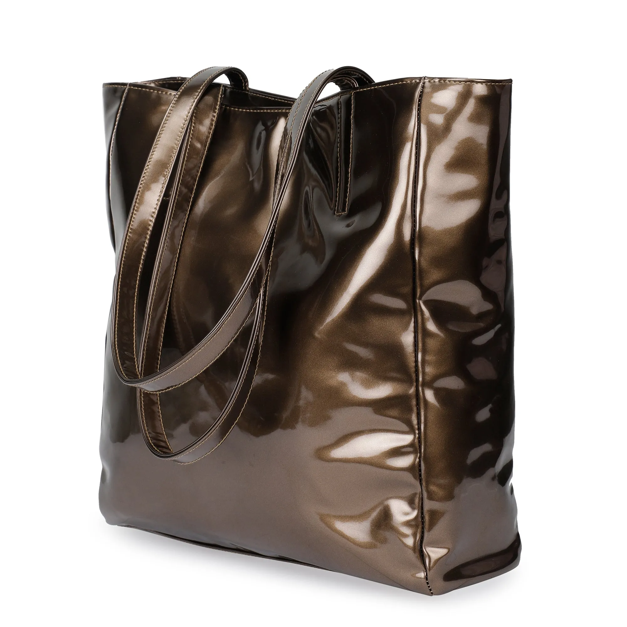 Chic Tote oversized Handbag - Golden Brown