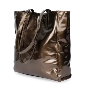 Chic Tote oversized Handbag - Golden Brown