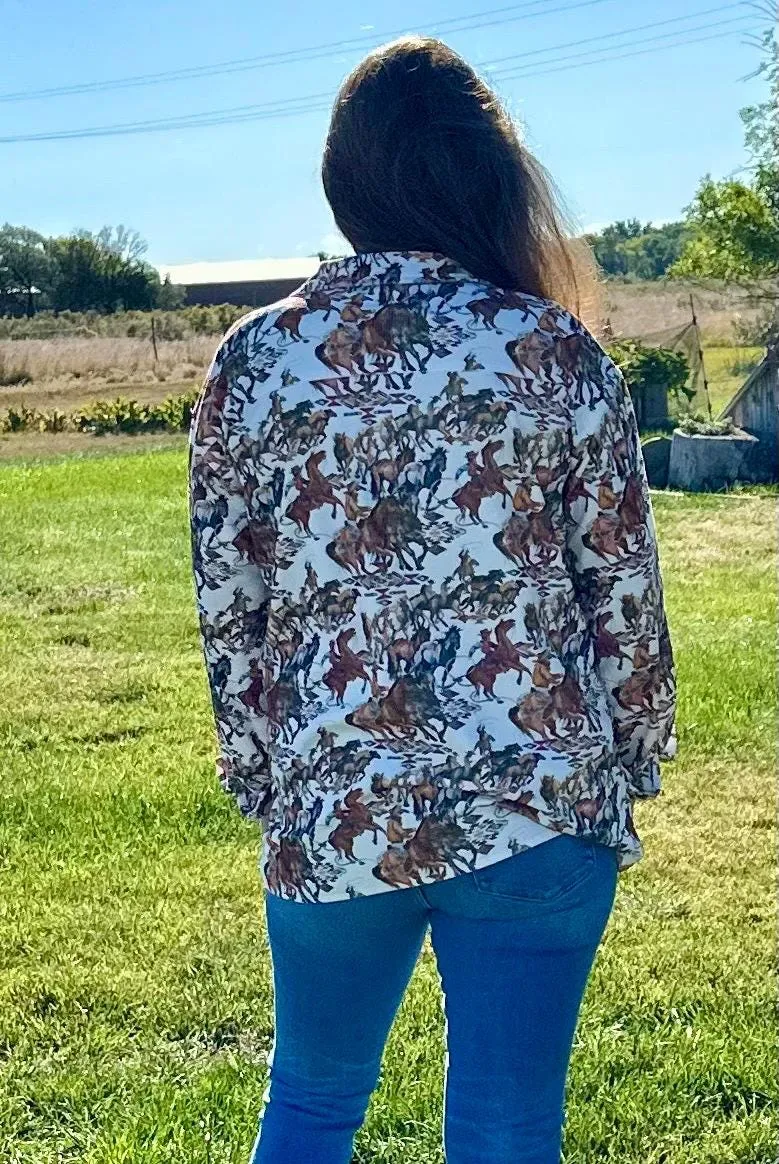 Cowgirl Button Up Shirt, Western Corduroy Shirt