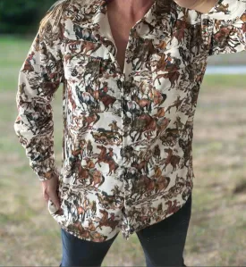 Cowgirl Button Up Shirt, Western Corduroy Shirt