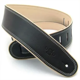 DSL Guitar Strap Leather 2.5" Black/Beige GEP25