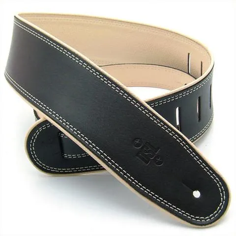 DSL Guitar Strap Leather 2.5" Black/Beige GEP25