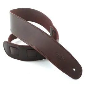DSL Guitar Strap Leather 2.5" Dark Brown/Brown stitching SGE25