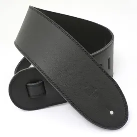 DSL Guitar Strap Leather 3.5" Black Garment Leather backing GLG35