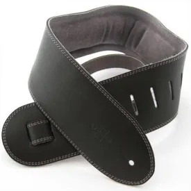 DSL Guitar Strap Leather 3.5" Grey suede backing GES35