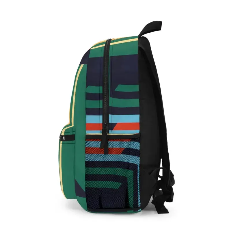 Durable Colorful Lines Pattern Backpack