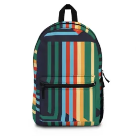 Durable Colorful Lines Pattern Backpack