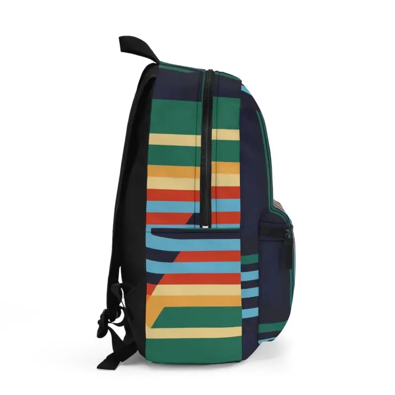 Durable Colorful Lines Pattern Backpack