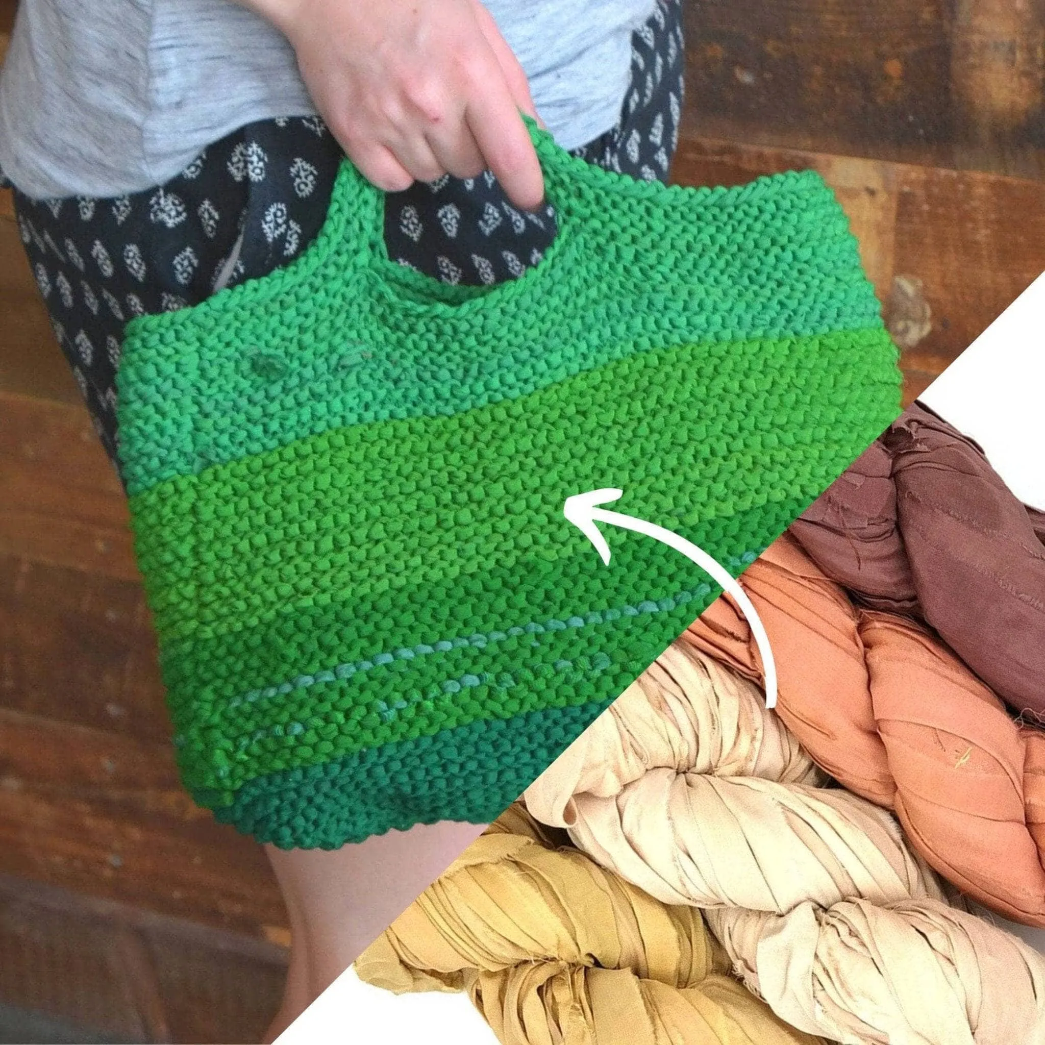 Easy Market Tote Crochet Kit or Knitting Kit