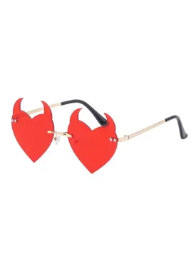 Halloween Devil Hearts Funky Sunglasses