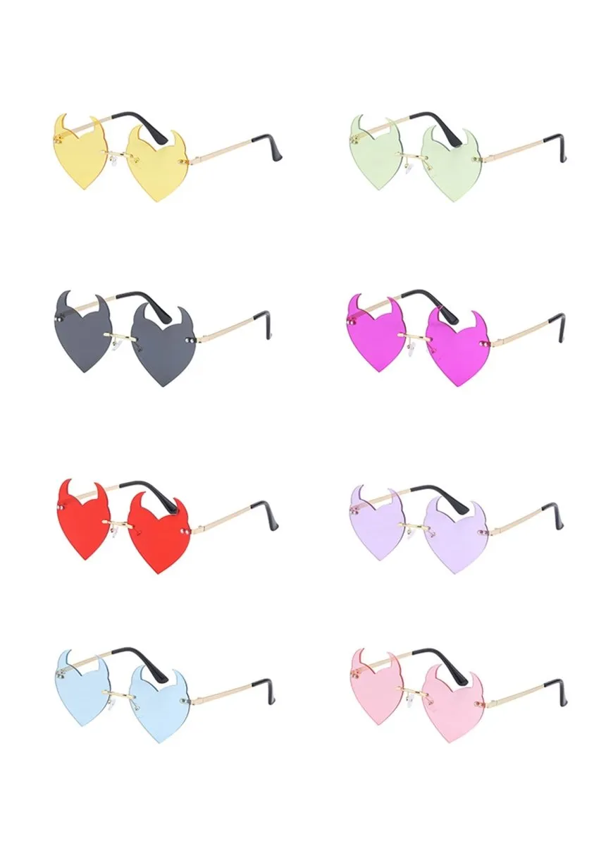 Halloween Devil Hearts Funky Sunglasses