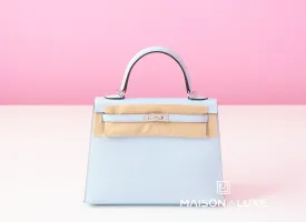 Hermes Bleu Brume Sellier Epsom Kelly 25 Handbag