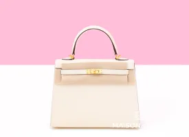 Hermes Kelly Sellier 25 Nata Epsom Handbag