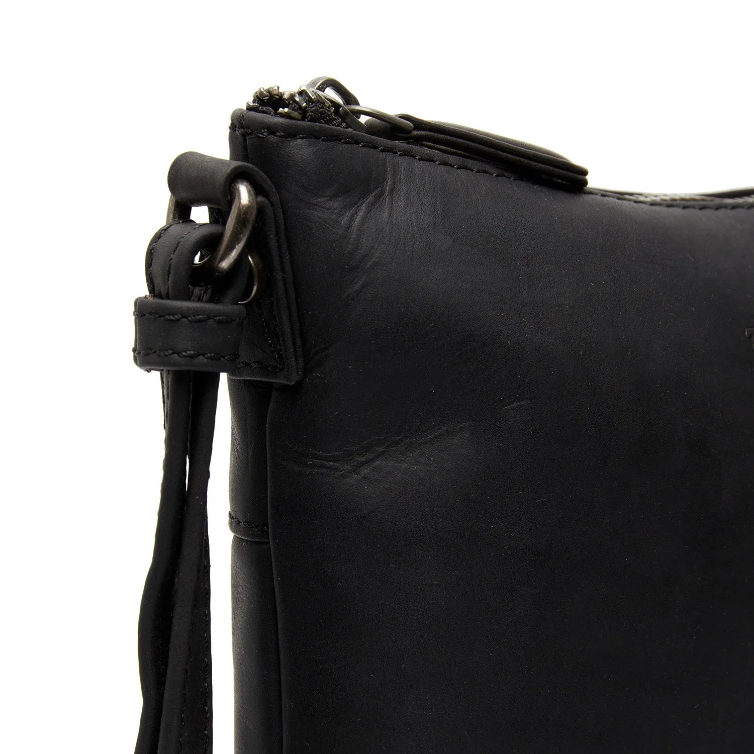 Leather Shoulder Bag Black Redding