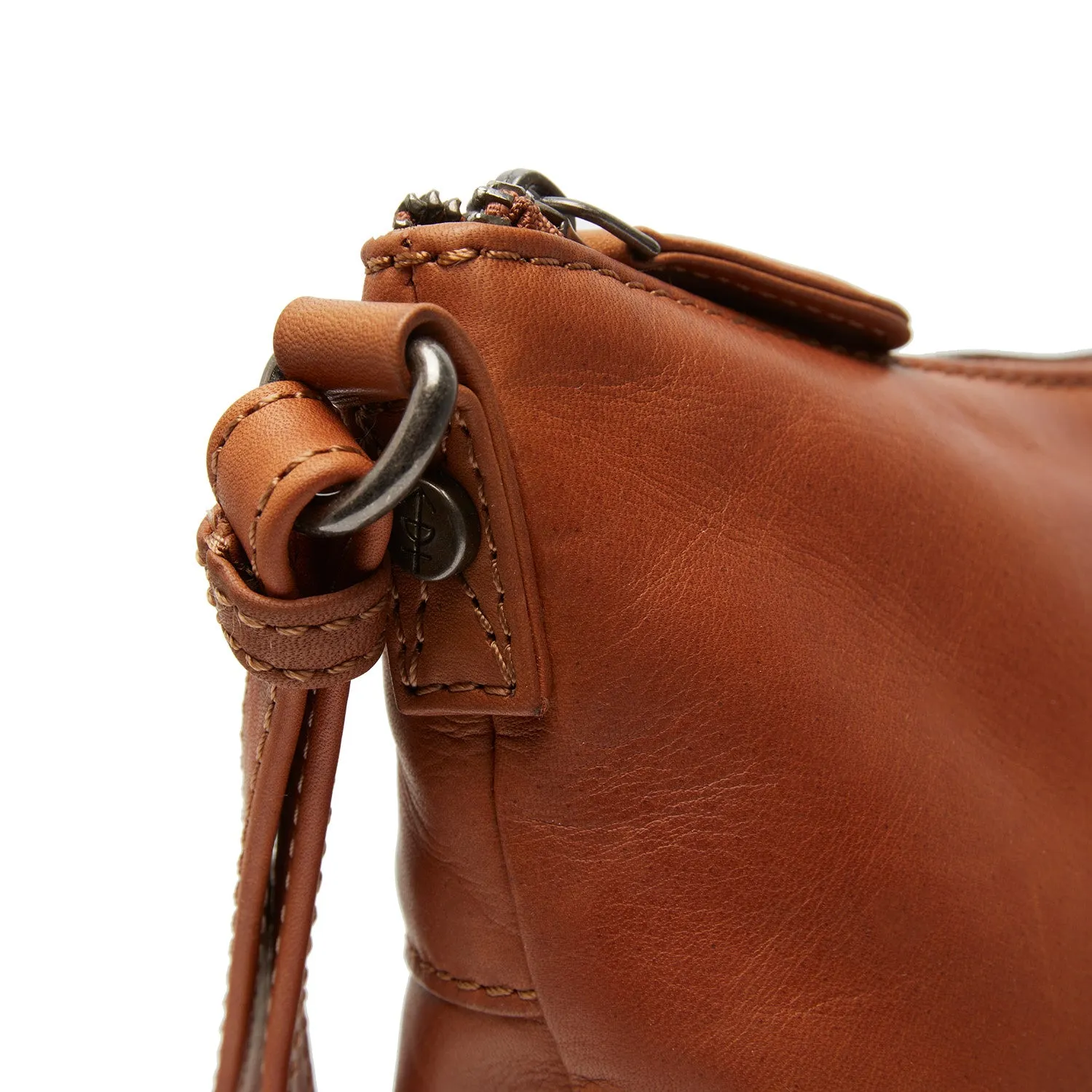 Leather Shoulder Bag Cognac Redding
