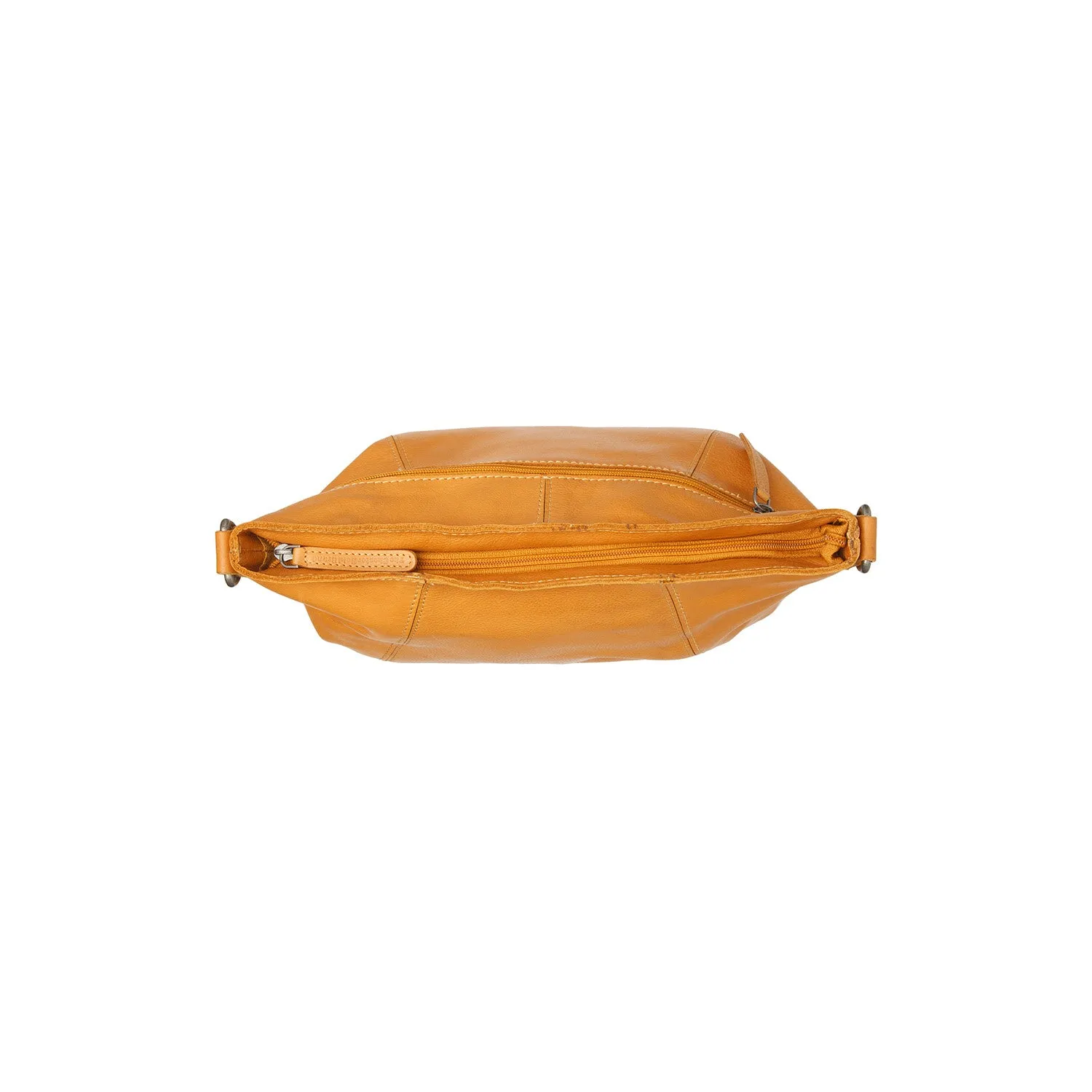 Leather Shoulder Bag Ocher Yellow Sintra