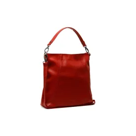 Leather Shoulder Bag  Red Sintra
