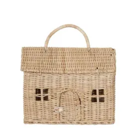 olli ella rattan casa clutch, straw