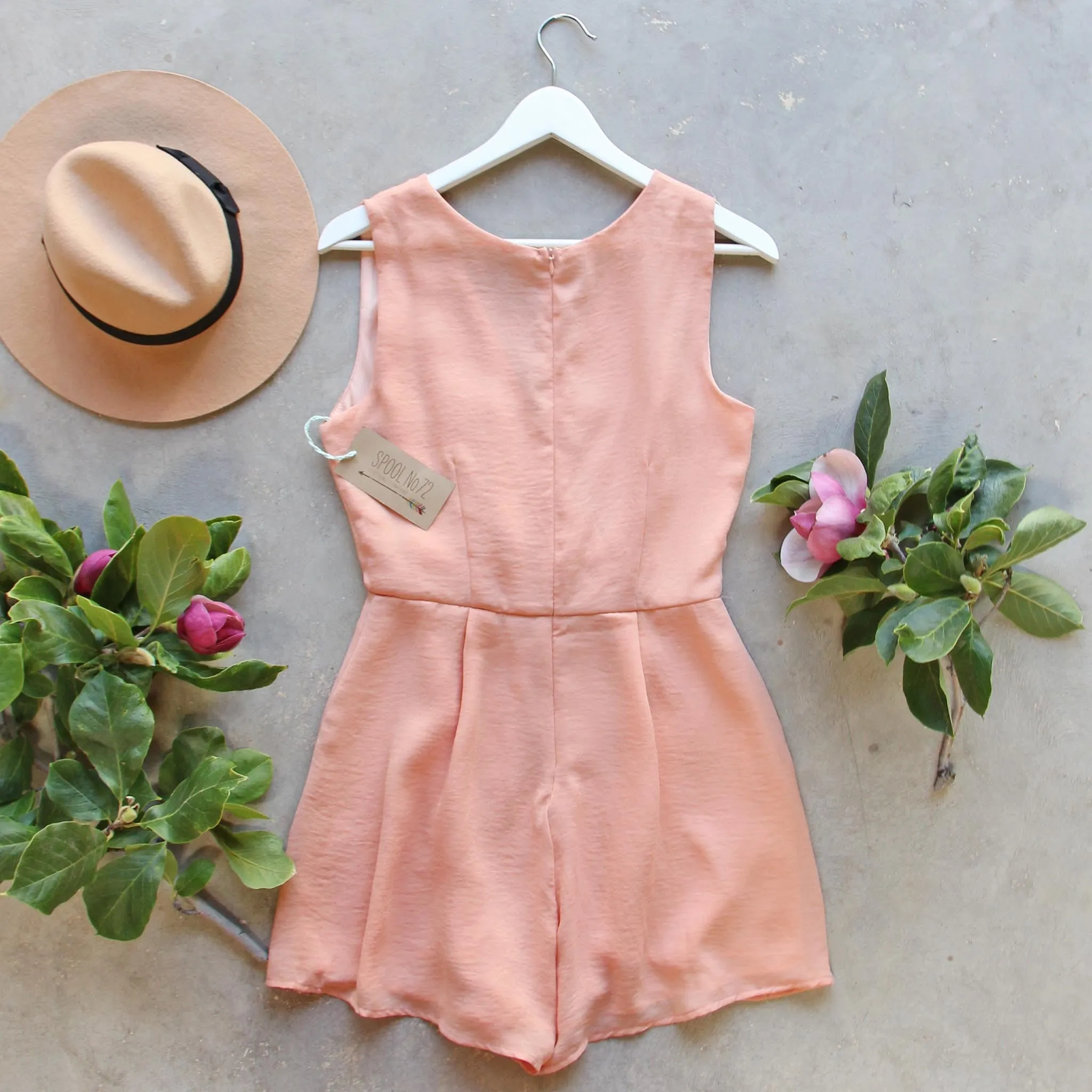Peach Market Romper