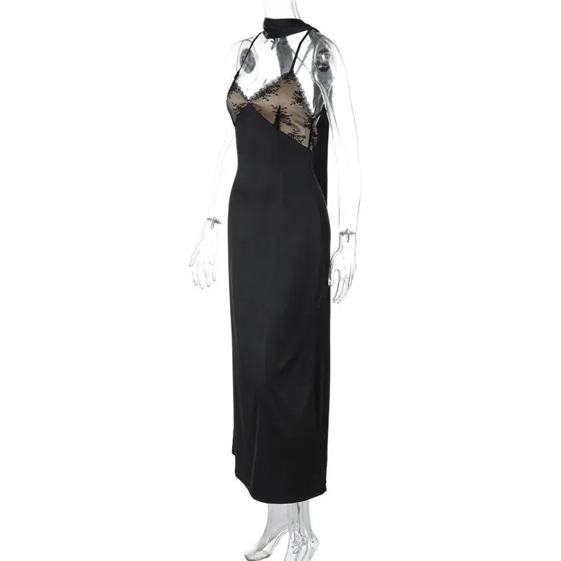 Sophisticated Backless Midi with Scarf Detail
