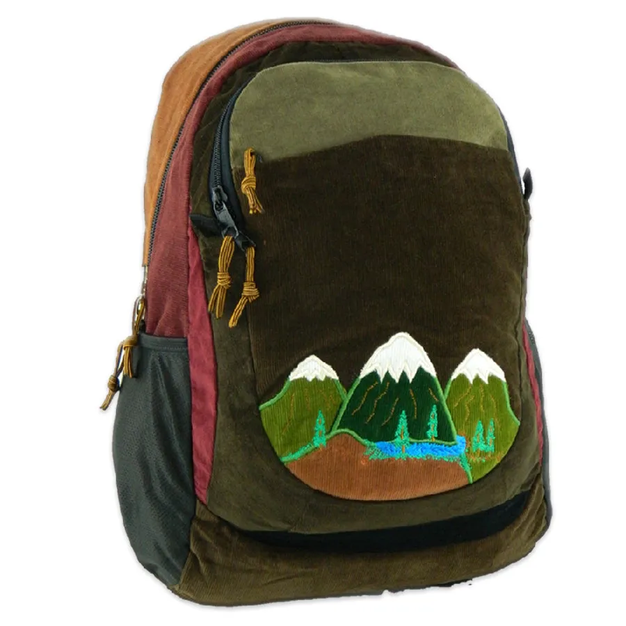 Sport pack in  cotton Denim & Corduroy with mountain applique