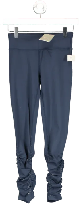 Sweaty Betty Blue 7/8 All Day Ruched Hem Leggings UK XXS