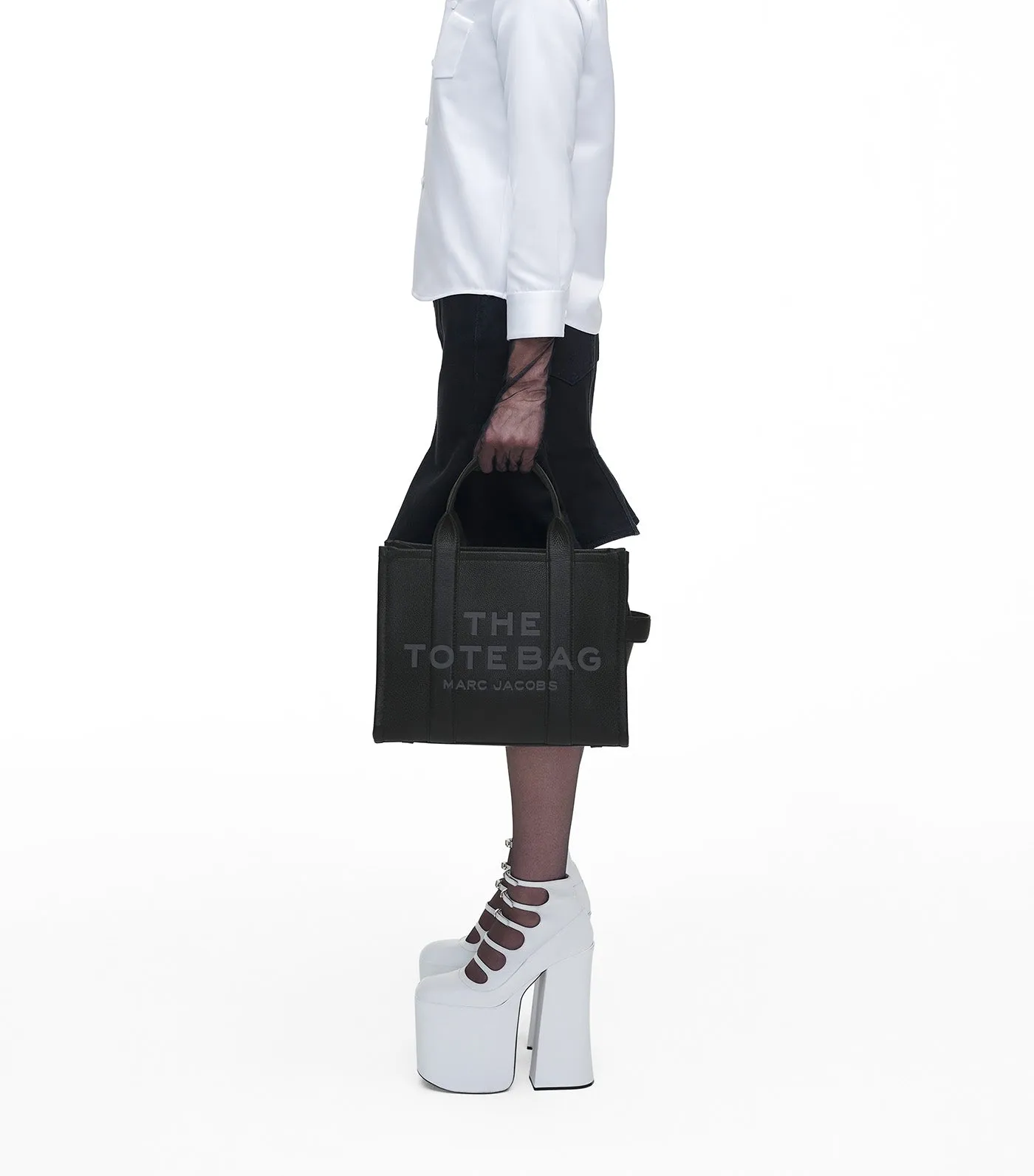 The Leather Medium Tote Bag Black