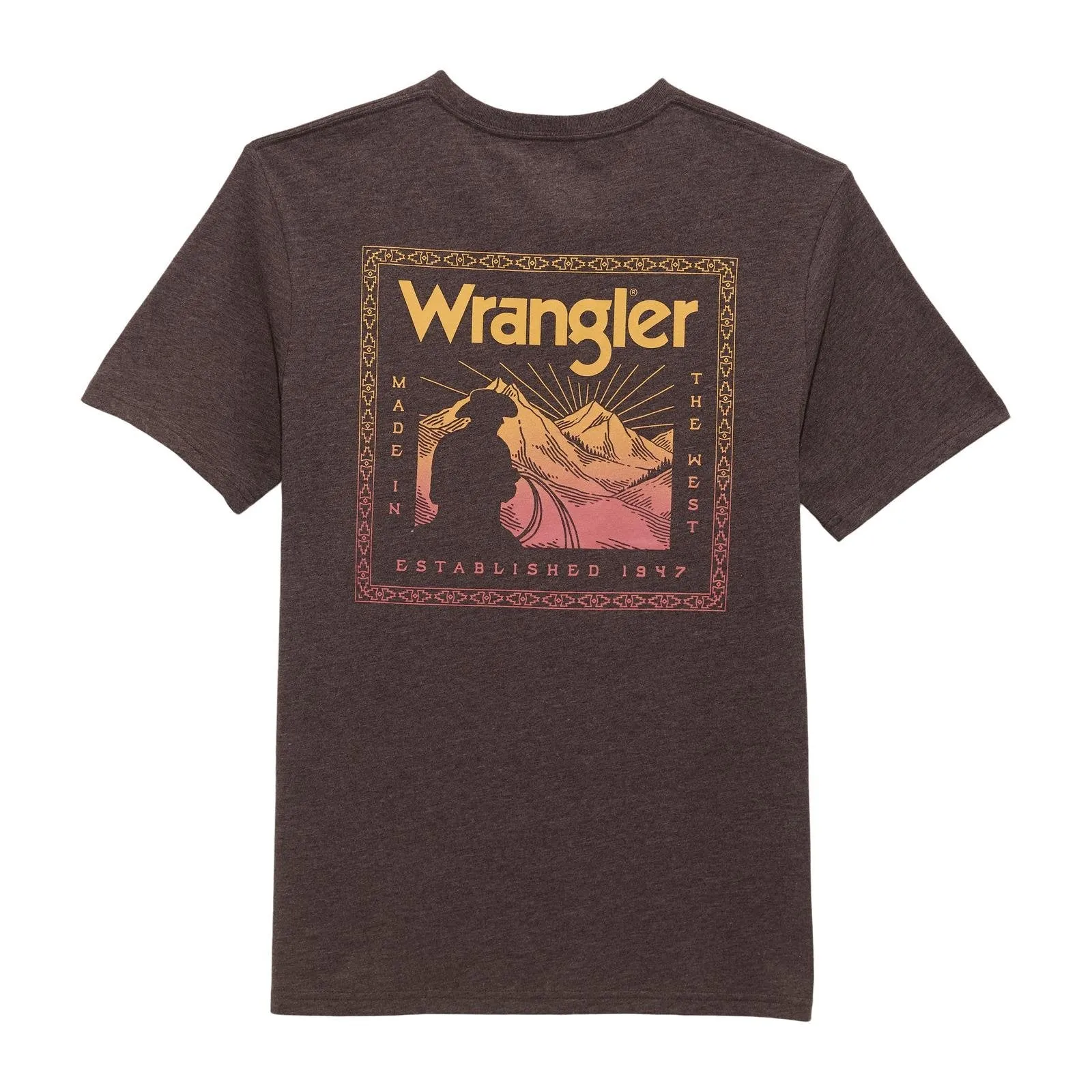 Wrangler Mens Ganache Heather Mountain Rider SS Tshirt